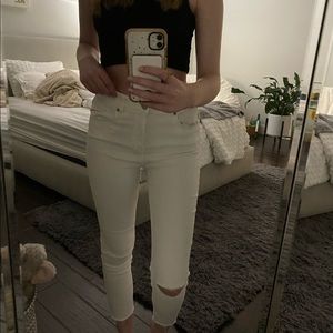 White Stretchy High Waisted Skinny Jean